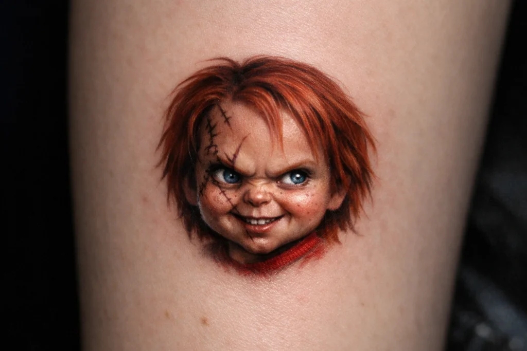 Cute but Creepy Chucky Tattoo