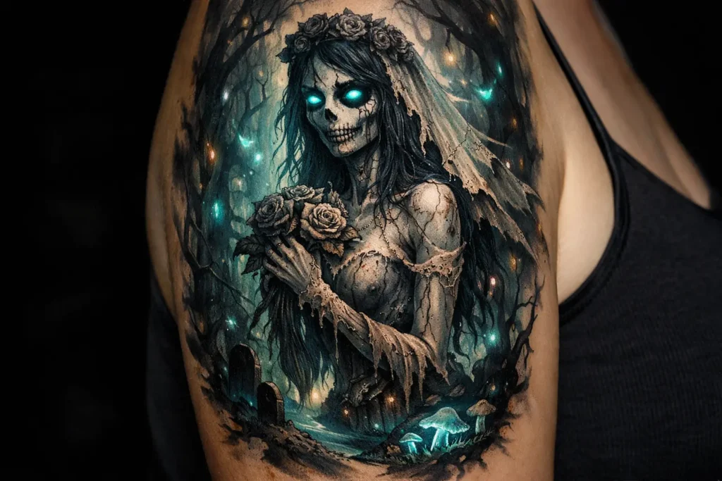 Dark Fantasy Corpse Bride Tattoo