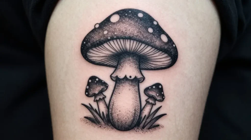Dotwork Mushroom Tattoo
