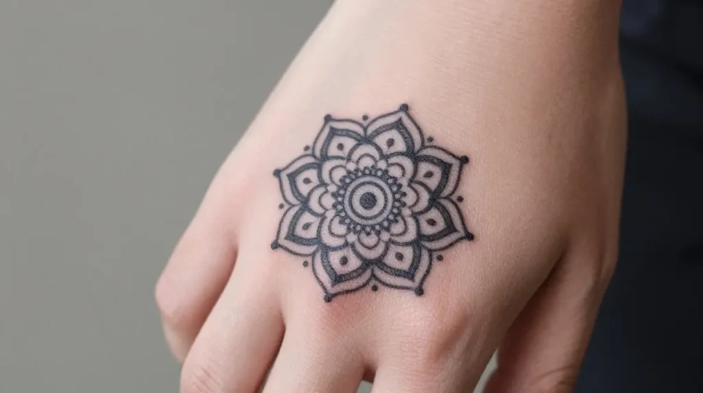 Dotwork and Mandala Finger Tattoos