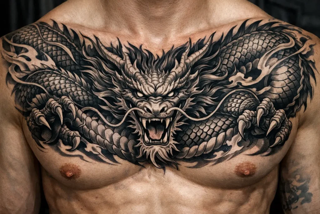 Dragon Chest Tattoo