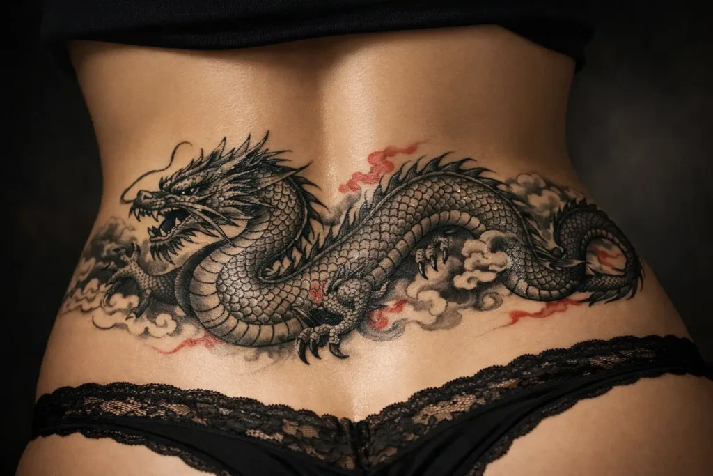Dragon Lower Back Tattoo