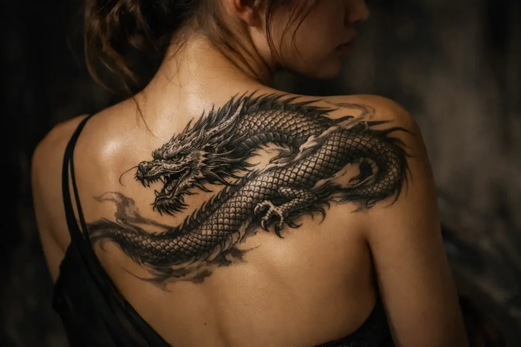 Dragon Tattoo on Shoulder Blade