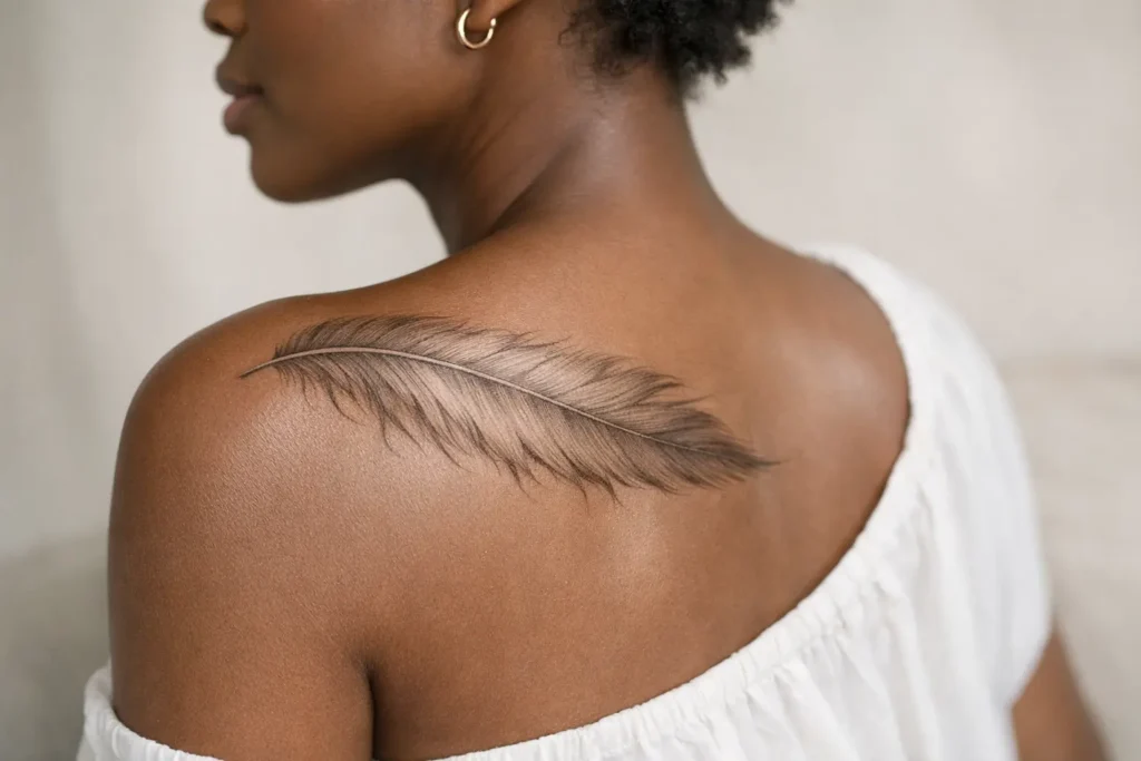 Feather Shoulder Tattoo