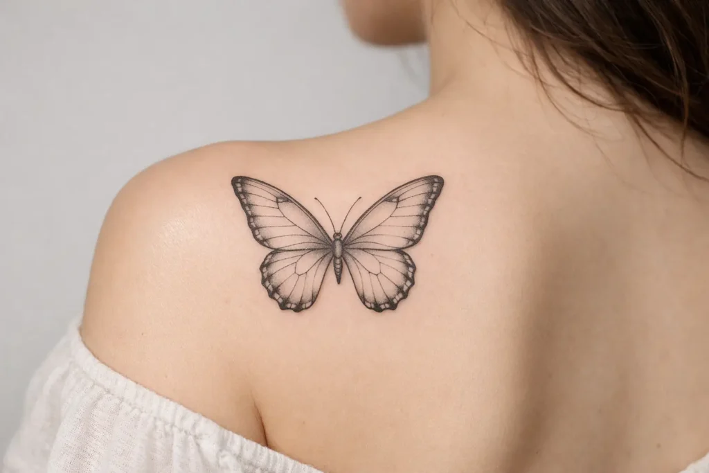 Fine Line Butterfly Tattoos