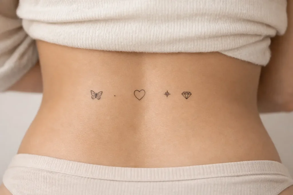 Fine Line Minimalist Lower Back Tattoo