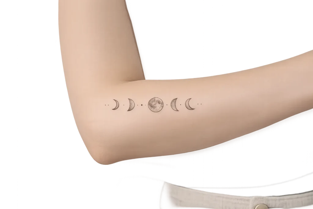 Fine Line Moon Phases Tattoo