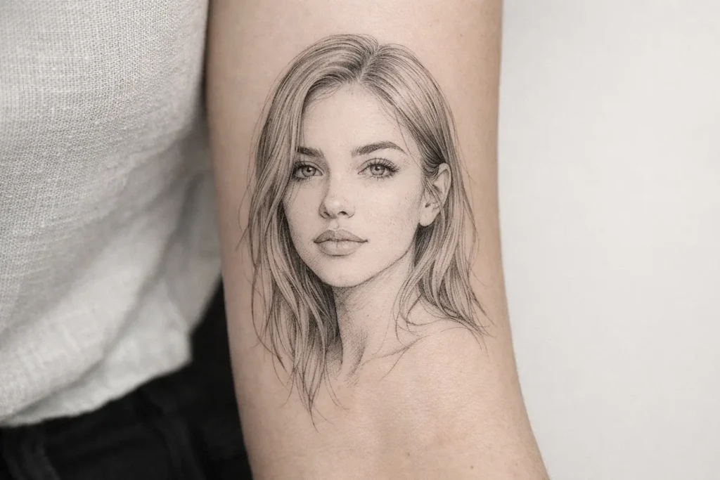 Fine Line Portrait Tattoos