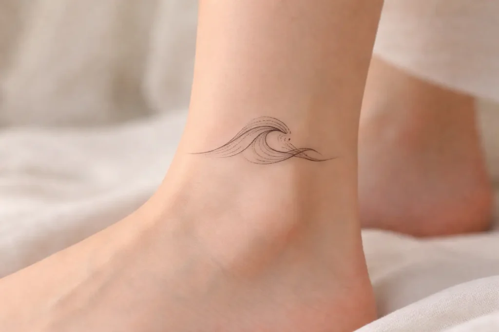 Fine Line Wave Tattoos
