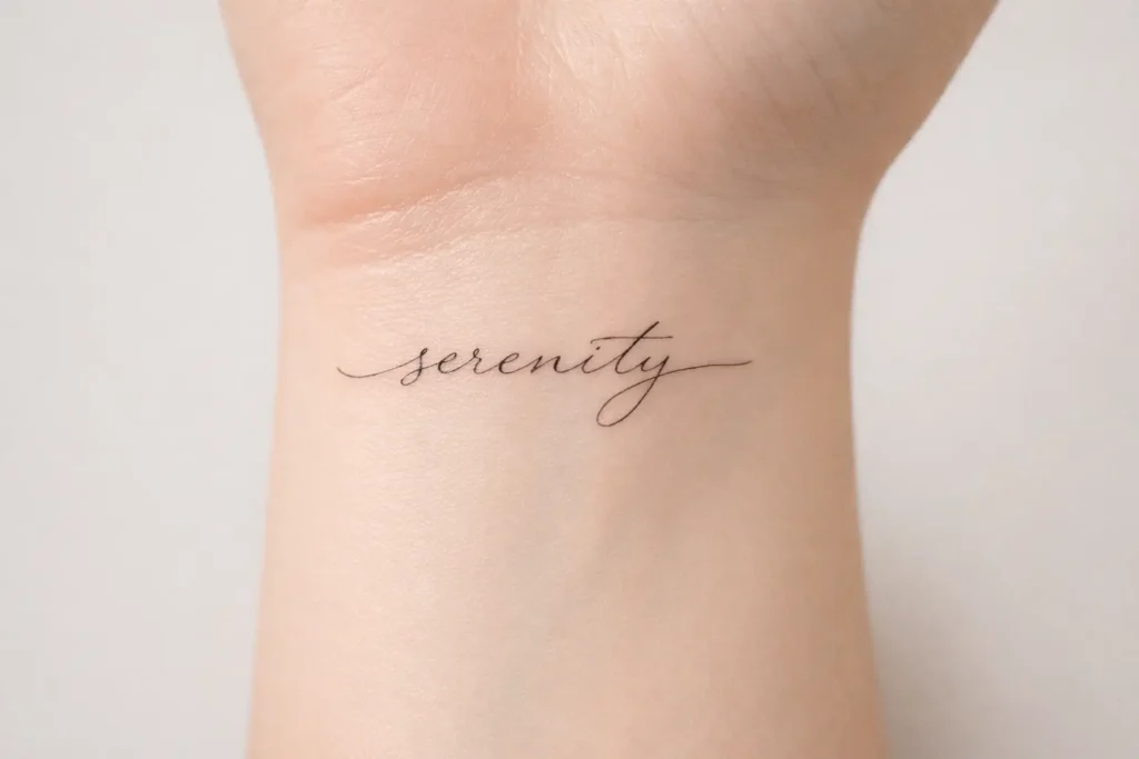 Fine Script Word Tattoos