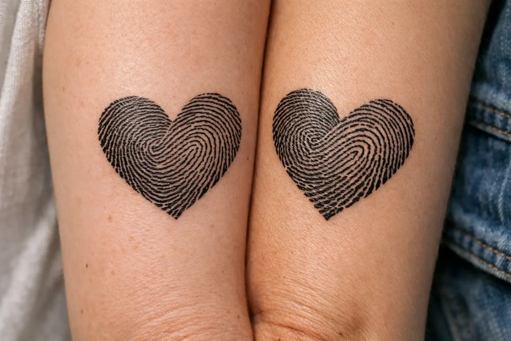 Fingerprint Heart Tattoos