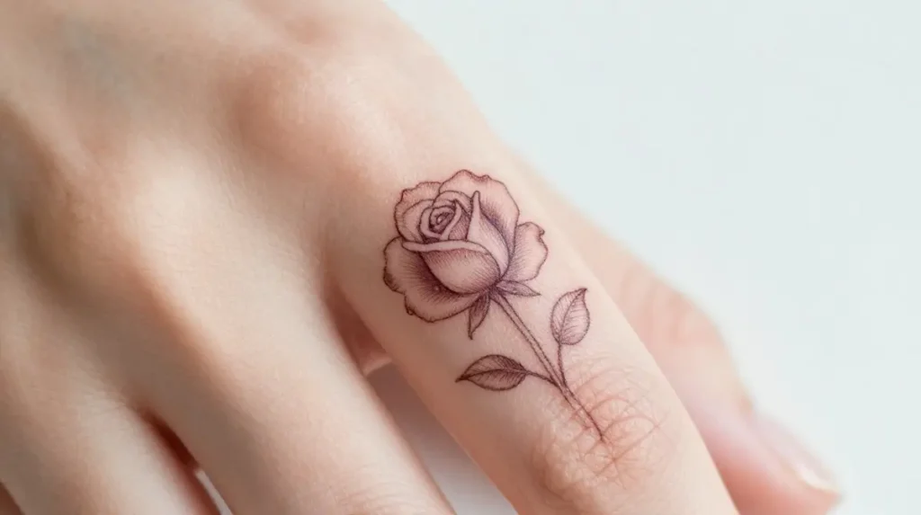 Floral Finger Tattoos