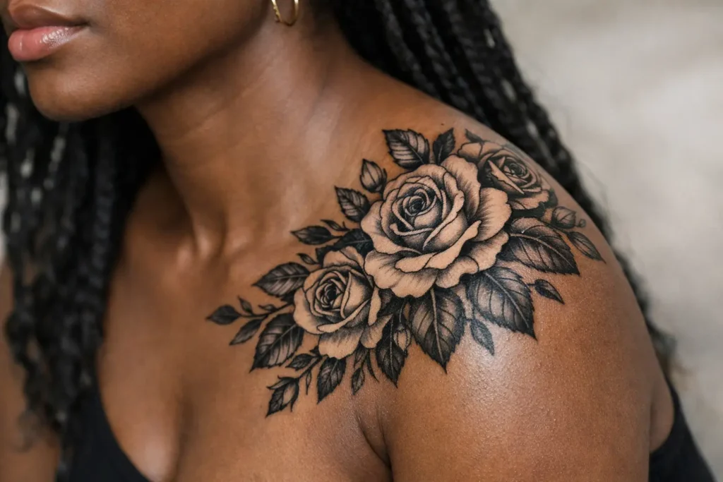 Floral Shoulder Tattoo Design