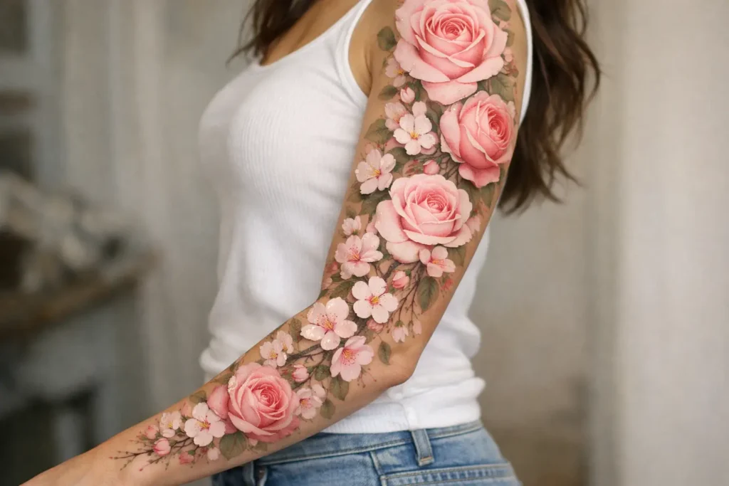 Floral Sleeve Tattoo Design