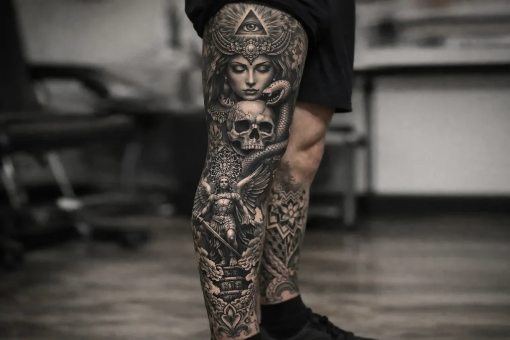 Full Leg Sleeve Tattoo