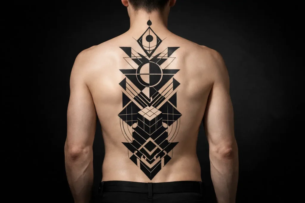 Geometric Back Tattoo