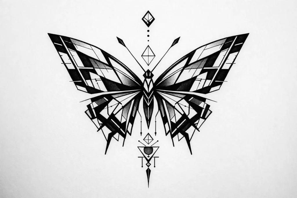 Geometric Butterfly Tattoo