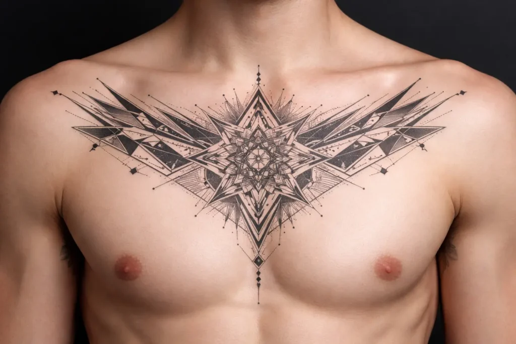 Geometric Chest Tattoo