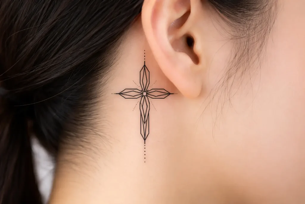Geometric Cross Tattoo