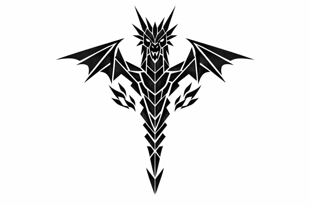 Geometric Dragon Tattoo