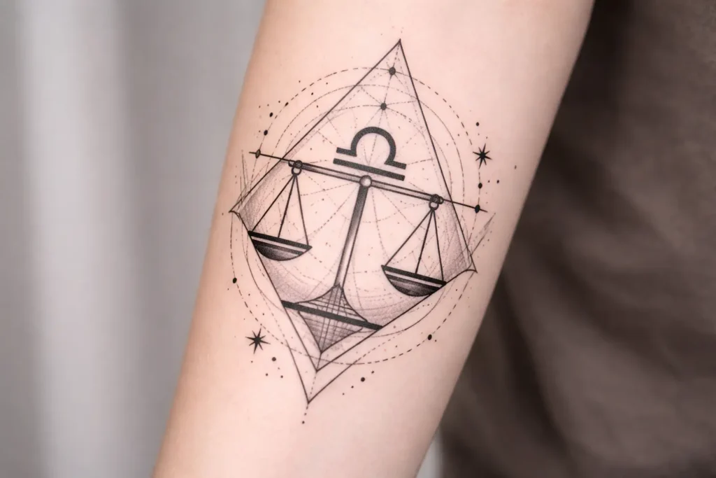 Geometric Libra Tattoo