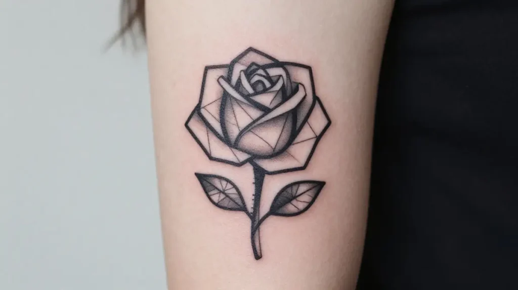 Geometric Rose Tattoos
