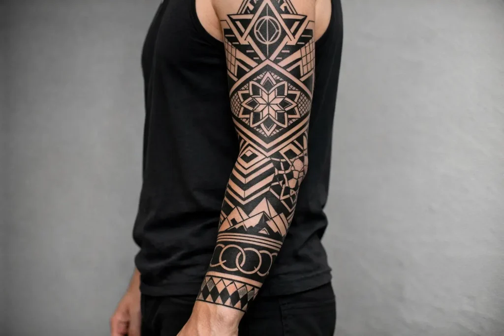 Geometric Sleeve Tattoo