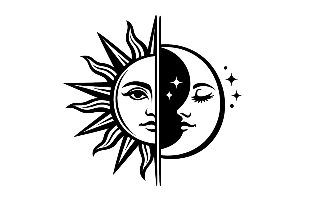 Half Sun Half Moon Tattoo