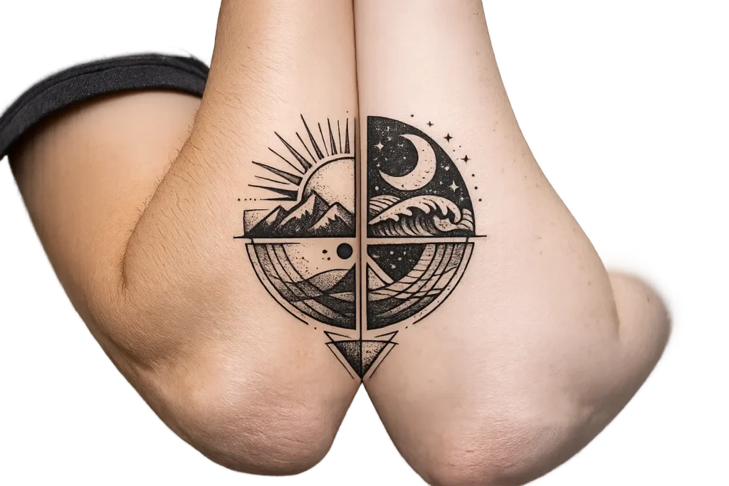 Half and Half Symbol Tattoos