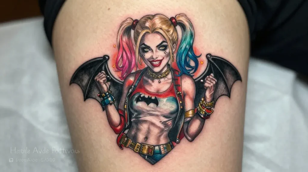Harley Quinn Bat Tattoo
