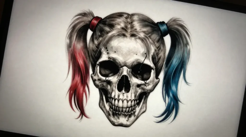 Harley Quinn Skull Design