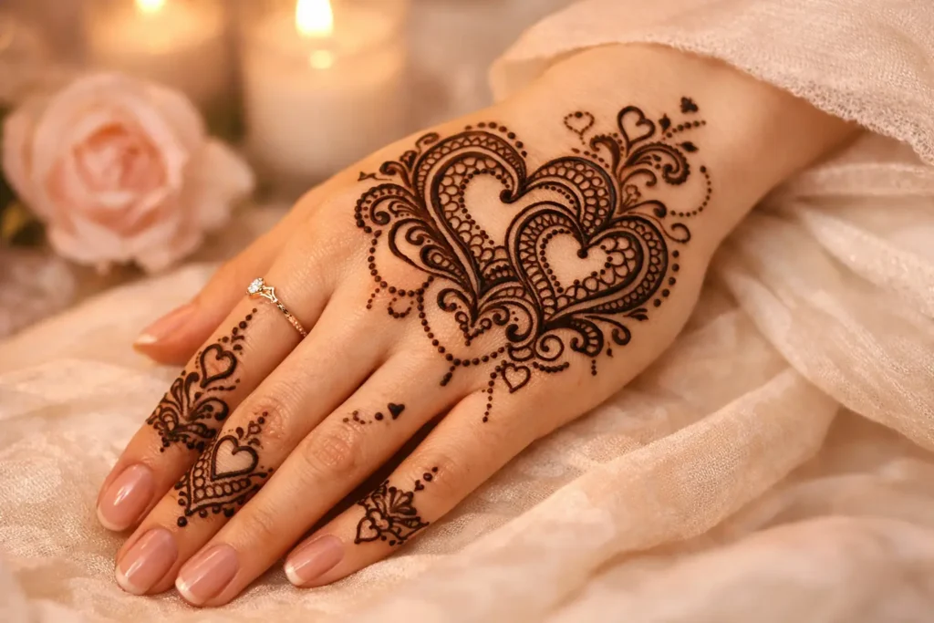 Heart Shape Henna Art