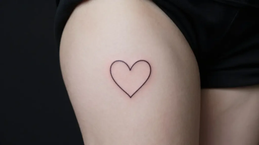 Heart Thigh Tattoo