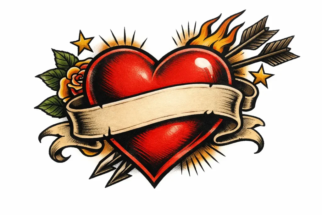 Heart and Banner Tattoo