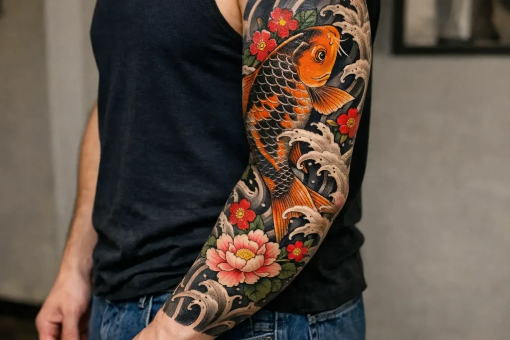 Japanese Style Sleeve Tattoo