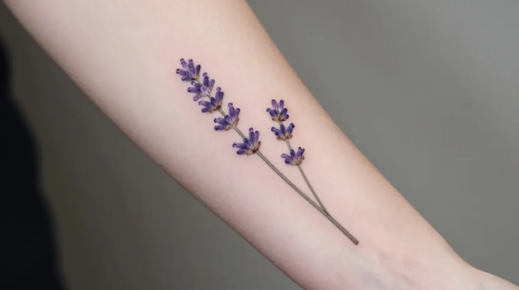 Lavender Sprig Tattoo