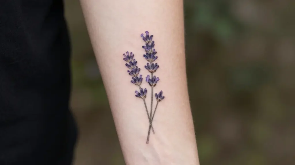 Lavender Sprig Tattoo