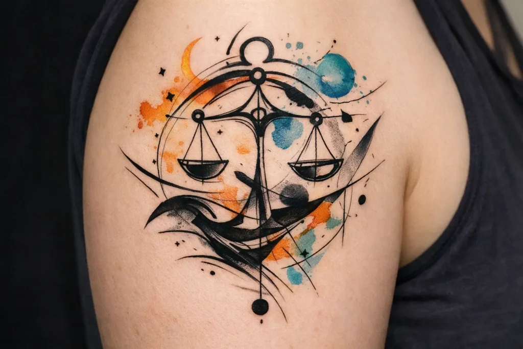 Libra Abstract Art Tattoo