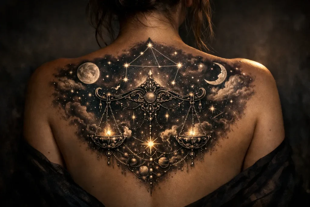 Libra Back Tattoo