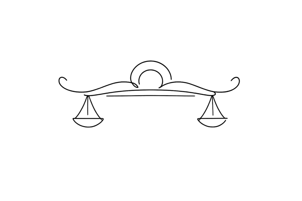 Libra Balance Line Art Tattoo