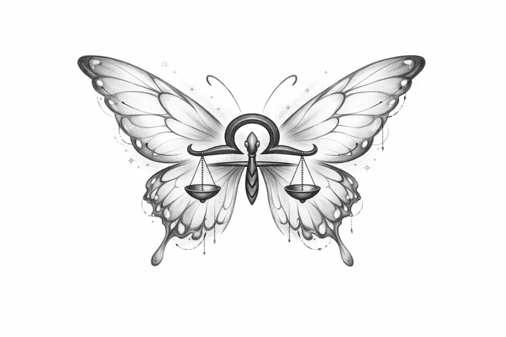 Libra Butterfly Tattoo