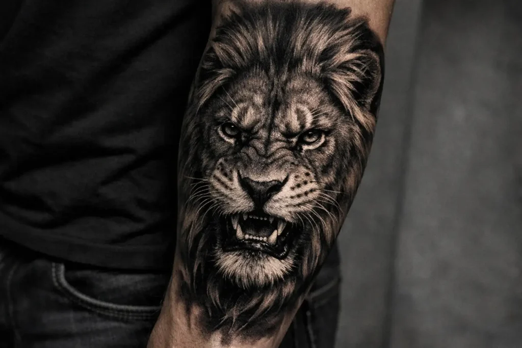 Lion Forearm Tattoo