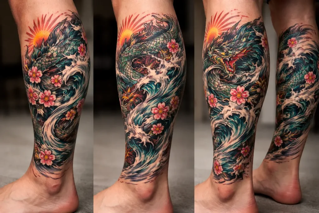 Lower Leg Wrap Tattoo Placement Continuous Flow