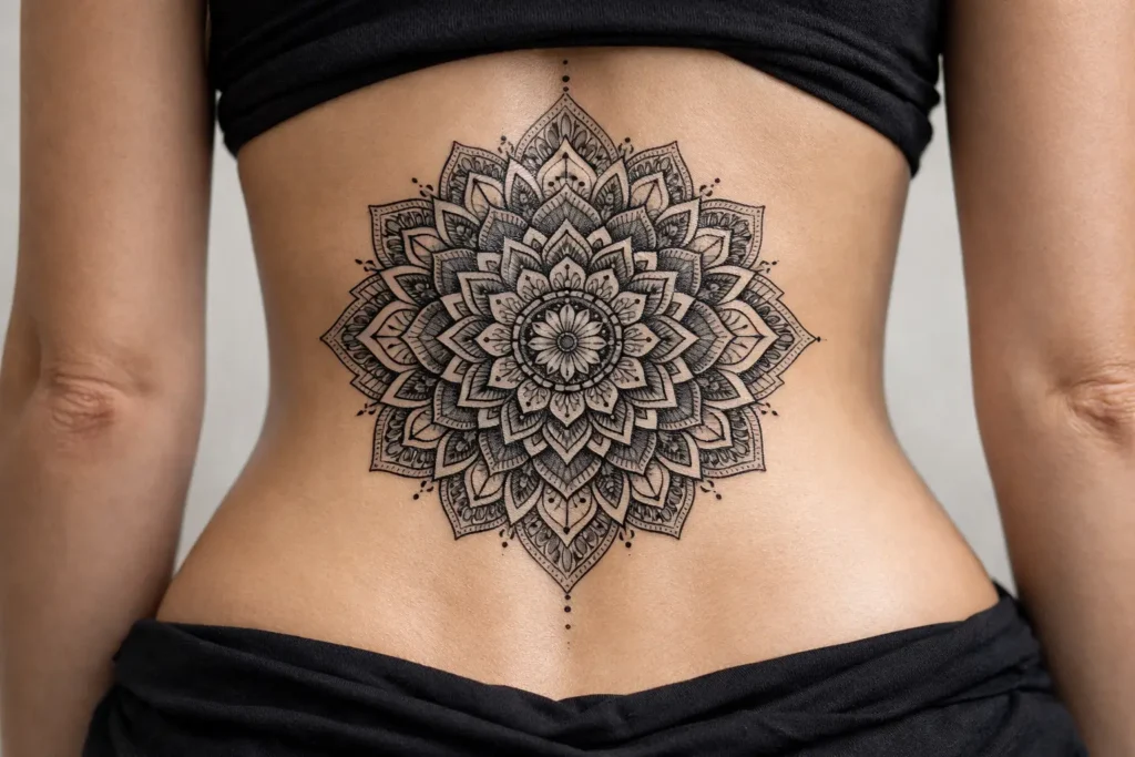 Mandala Lower Back Tattoo