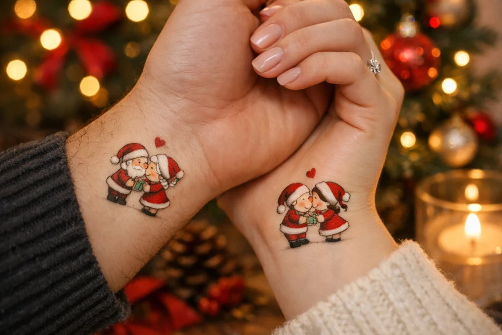 Matching Christmas Tattoo for Couples