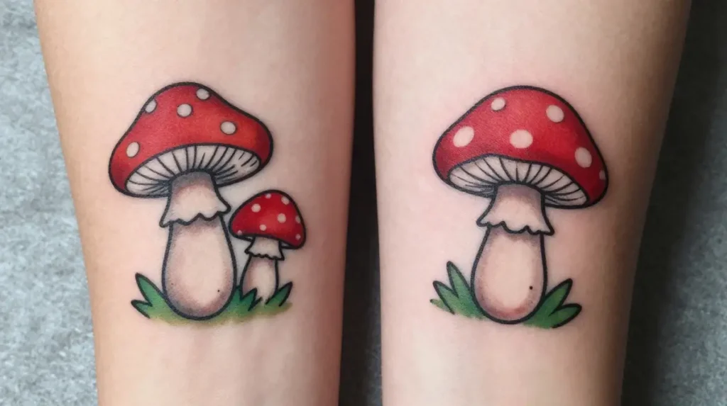 Matching Mushroom Tattoos
