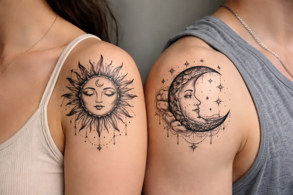 Matching Shoulder Tattoos
