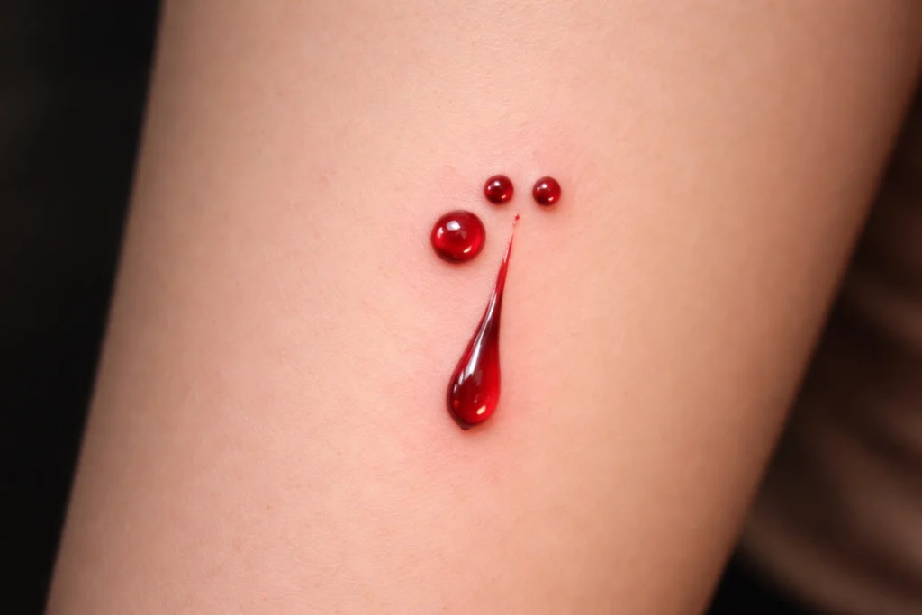 Minimal Blood Drip Tattoo