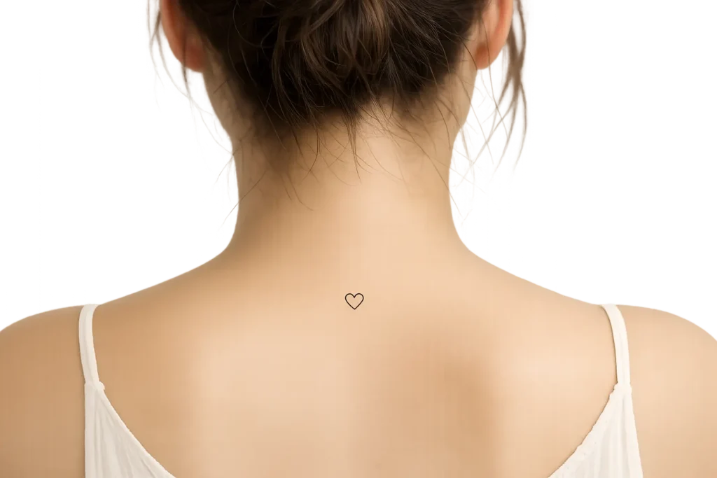 Minimal Heart Back Tattoo