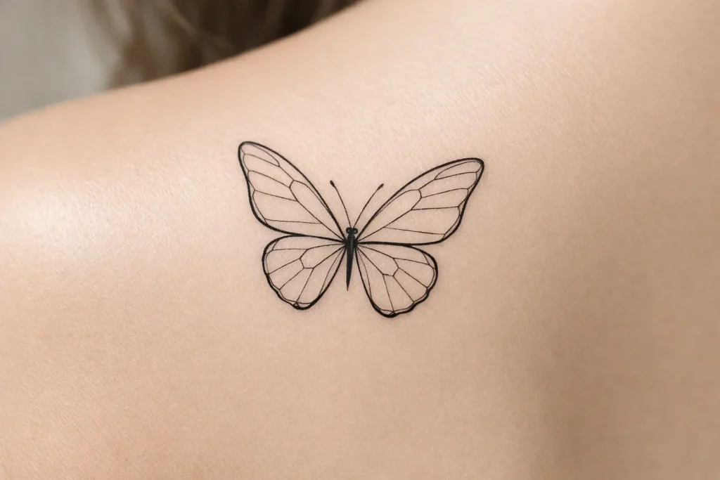 Minimalist Butterfly Tattoo Design
